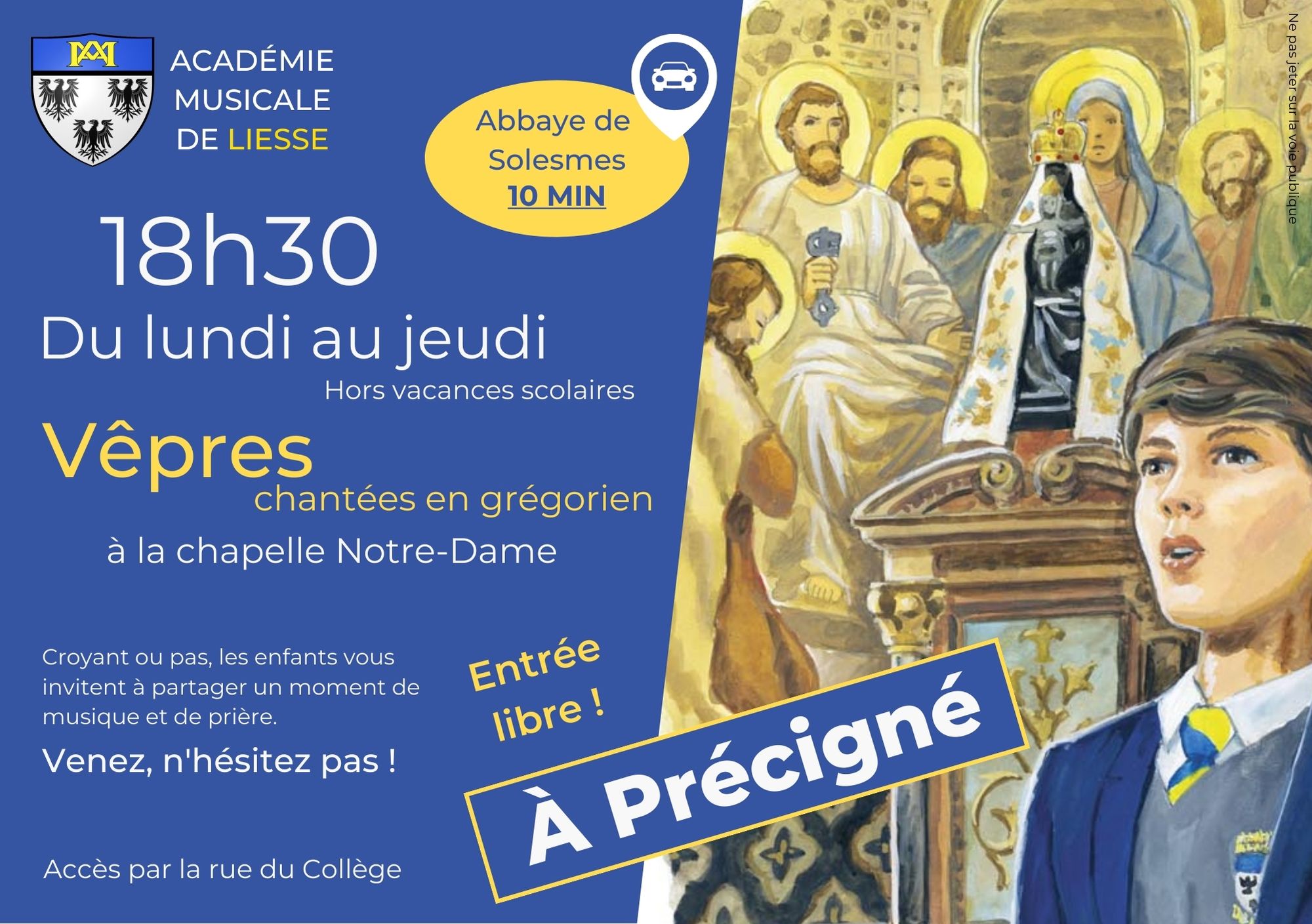 VÊPRES CHANTÉES PAR LES ENFANTS – ACADÉMIE MUSICALE DE LIESSE